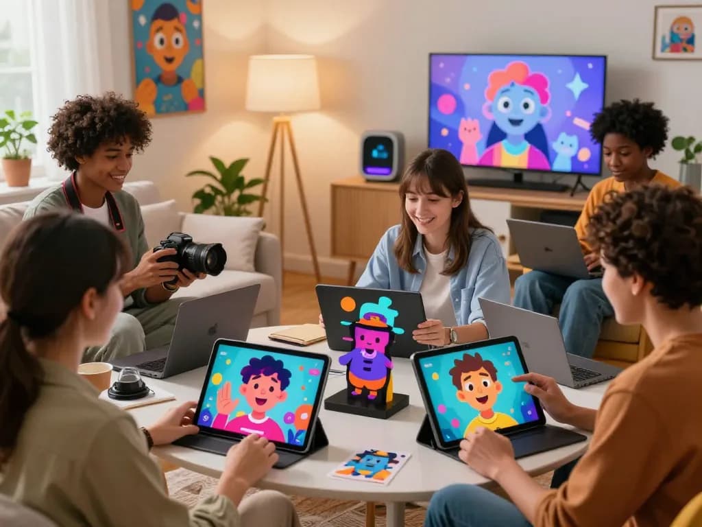 Users engaging with crush on ai characters in a vibrant digital landscape.