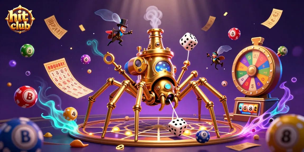 Engage with the hit club experience featuring 3D characters, lottery elements, and vibrant casino visuals.