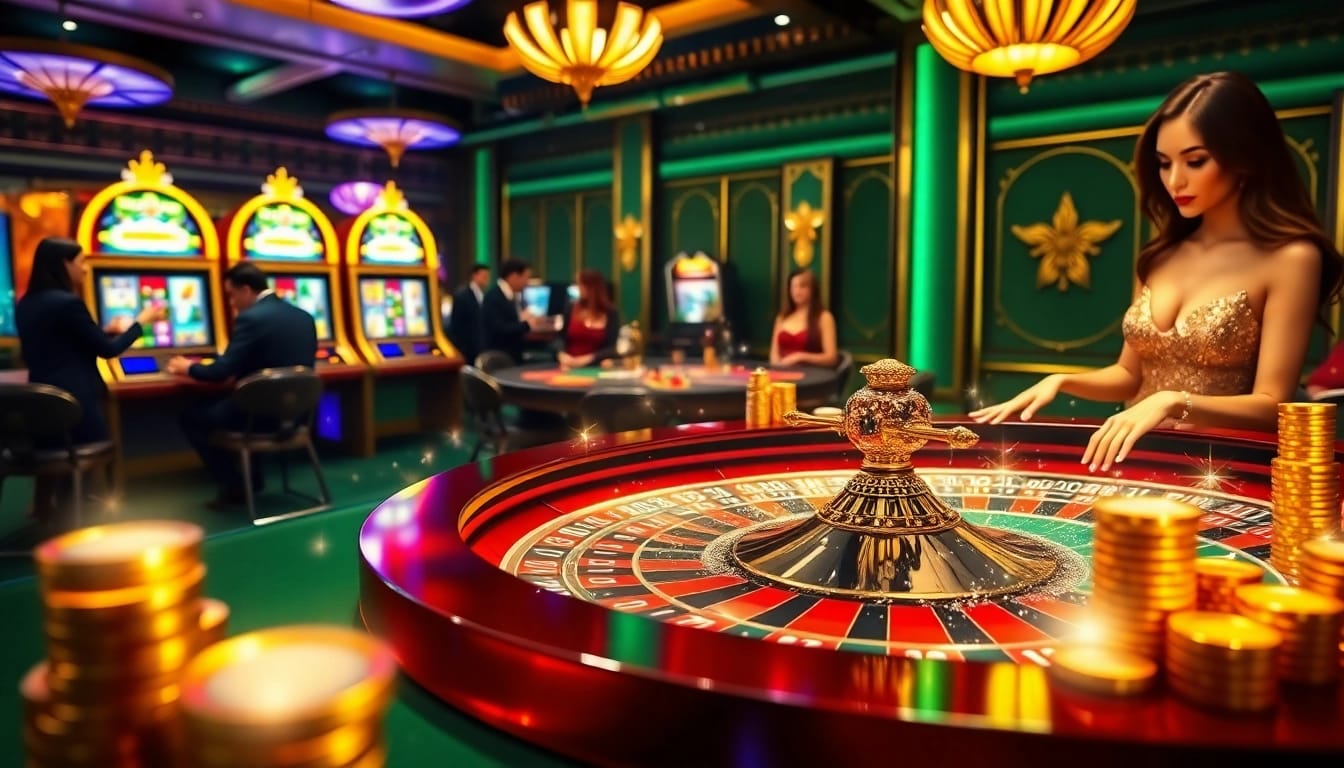 Kuwin players strategizing at a luxurious casino roulette table, highlighting the excitement of gambling.
