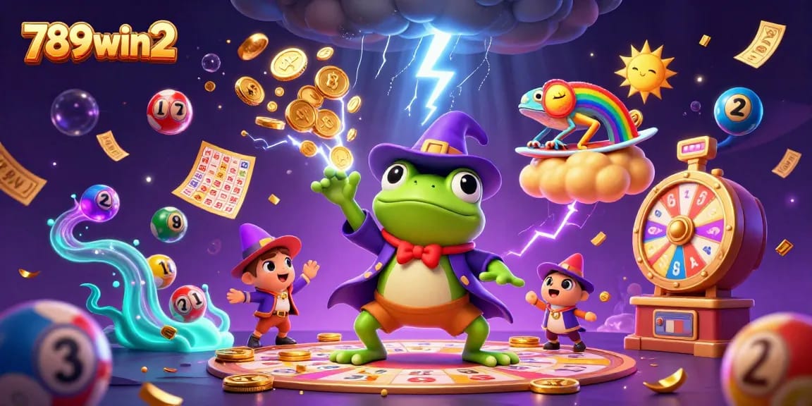 Experience thrilling game action with 789win2's vibrant casino atmosphere of golden coins and lottery fun.