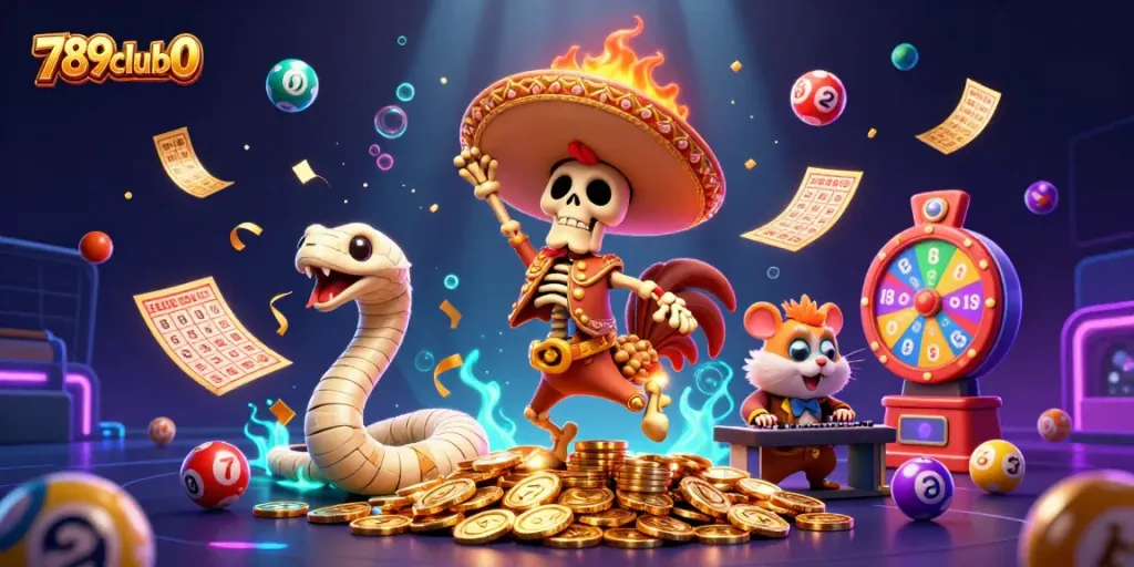 Experience excitement with 789club0 as a colorful, dynamic casino scene unfolds with lively characters.