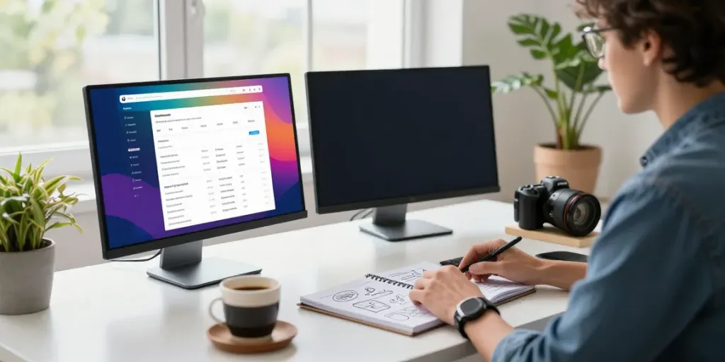 Digital marketing strategist optimizing instant indexing strategies in a modern workspace.