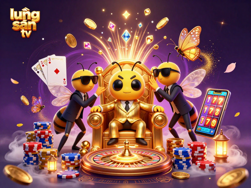 Experience lương sơn tv's thrilling gaming ambiance with a vibrant 3D casino illustration.