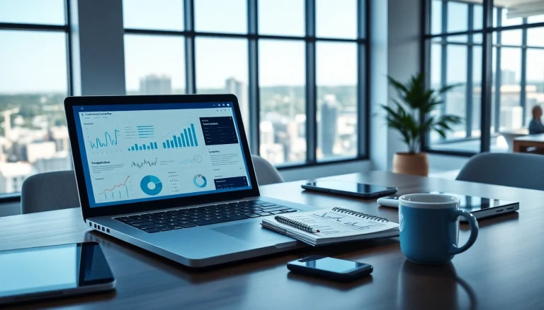 Cloud traceability software displayed on a sleek digital workspace with modern tech devices.