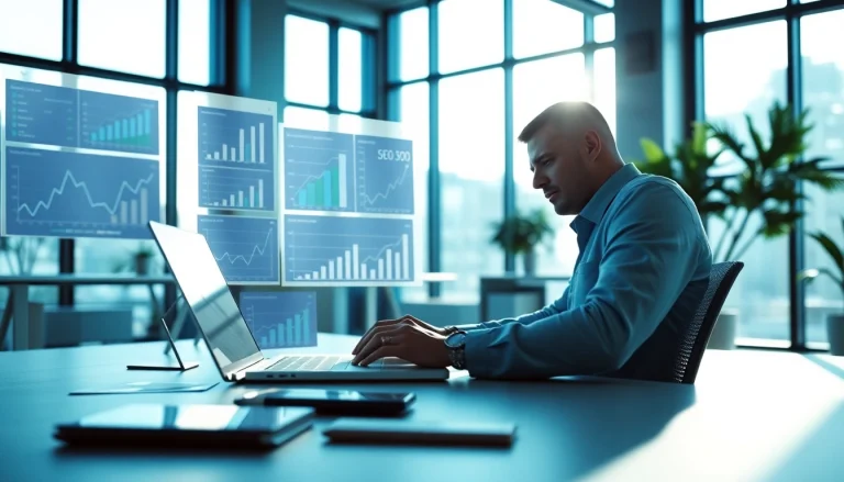 Analyze your SEO Rank with a professional setting showcasing digital marketing strategies.