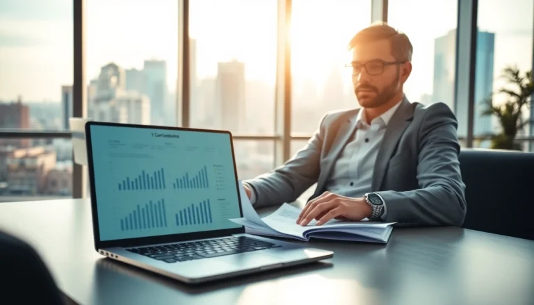 Analyze Federal and State contracts and grants with a consultant in a bright office setting.