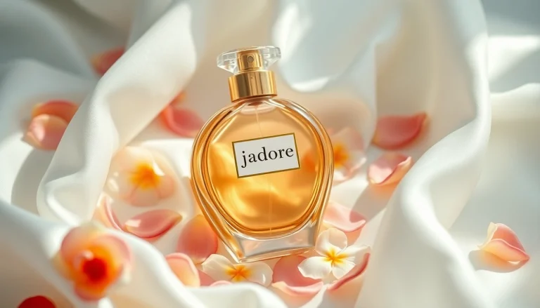 Capture the elegant Jadore perfume bottle adorned with flowers, radiating luxury and femininity.
