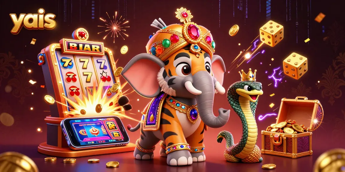 Experience a thrilling jackpot at yais as the maharaja tiger and his companions celebrate victories with vibrant casino elements.