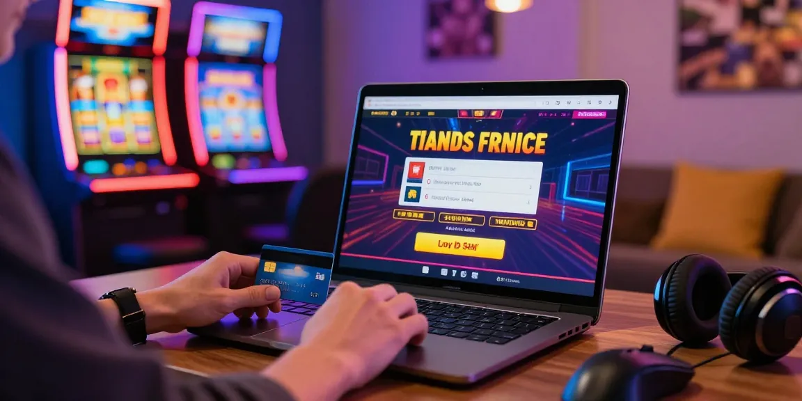 Engaging home scene with a player making a deposit at slots that accept credit cards, featuring dynamic gaming visuals.