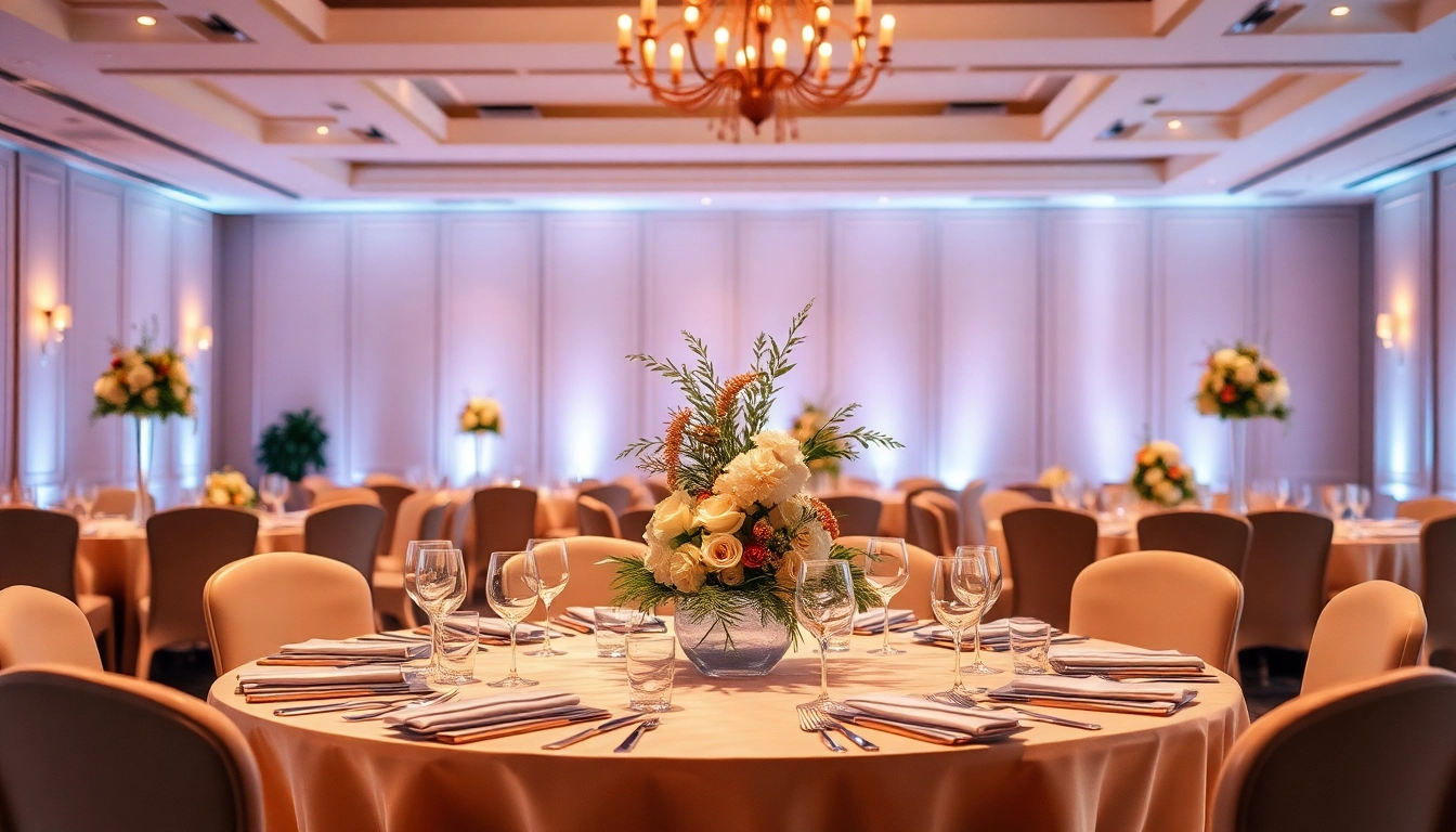 View an elegant event setup featuring floral decorations at https://www.casablancahire.co.uk/.