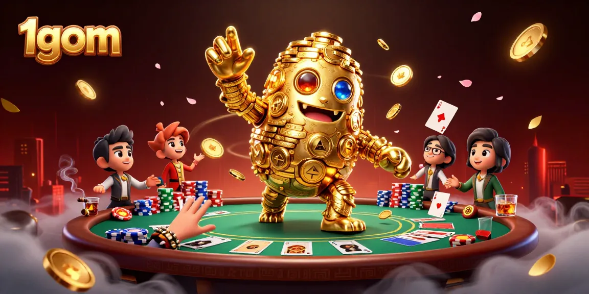 Play and win at 1gom with captivating gameplay depicted in this vibrant 3D illustration.