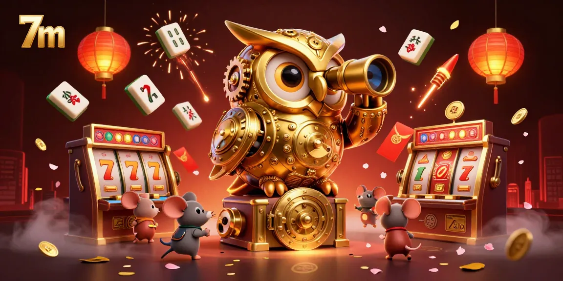 Engage with the thrilling world of 7m casino featuring a clockwork owl and lively game elements.
